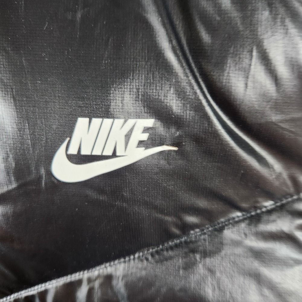 Nike Therma-Fit Long Puffer Coat Womens L Black Full Length Hooded Down Jacket - Picture 3 of 12